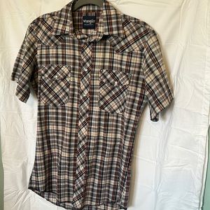 Wrangler short sleeve pearl snap vintage shirt size s